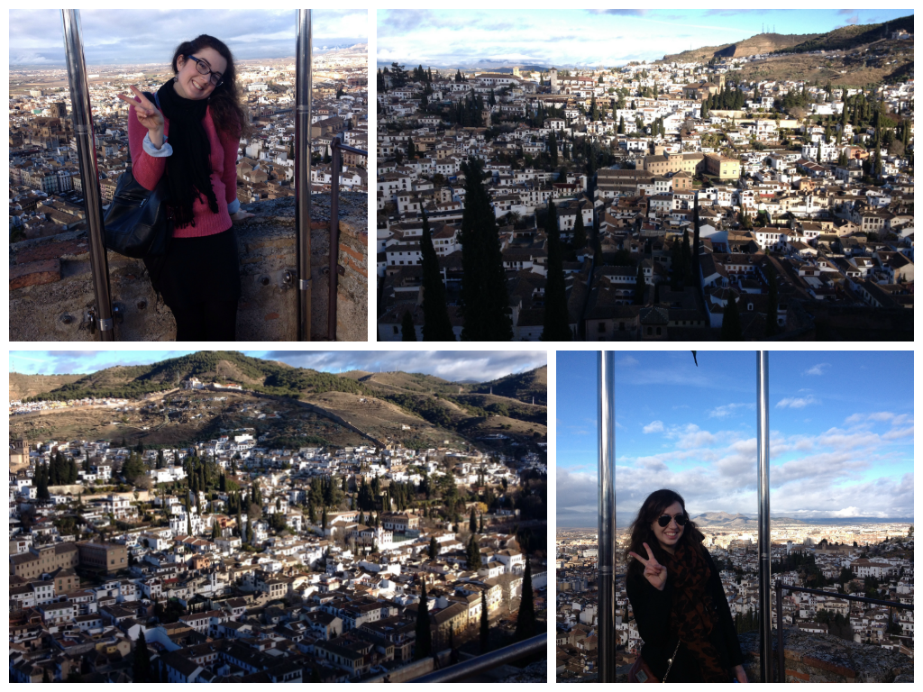 Emily and I atop the Torre de la Vela in the Alcazaba. 